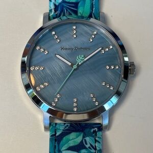 Tommy Bahama Blue and Green Tropical Flower Watch